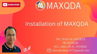 1 Installation of MAXQDA  Qualitative Data Analysis Software  Dr Dhaval Maheta [upl. by Annaeed919]