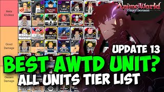 UPD 13 New Best Units in Anime World Tower Defense Tier List New Years Part 1 [upl. by Eltsryk230]