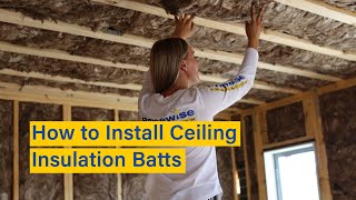 How to Install Ceiling Insulation Batts in a New House  Before Plaster [upl. by Ytsrik]