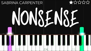 Sabrina Carpenter  Nonsense  EASY Piano Tutorial [upl. by Ilamad355]