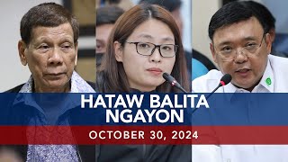 UNTV Hataw Balita Ngayon  October 30 2024 [upl. by Atsillak]