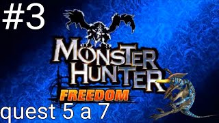 3 monster hunter freedom quest 5 a 7 caçando velociprey [upl. by Justinian740]