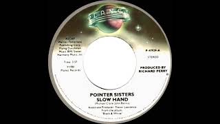 1981 HITS ARCHIVE Slow Hand  Pointer Sisters a 2 recordstereo 45 [upl. by Sina237]