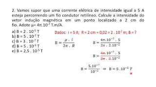 CAMPO MAGNÉTICO NO CONDUTOR RETILÍNEO E NA ESPIRA CIRCULAR  EXERCÍCIOS  PROF RIBEIRO [upl. by Frazer376]