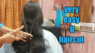 Very easy U hair cutU haircuthow to U shape haircut [upl. by Durgy]