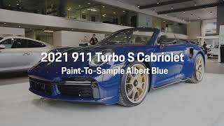 911 Turbo S Cabriolet  Albert Blue  Porsche Exclusive Manufaktur [upl. by Nylyrehc]