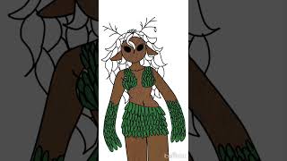 Dryad speed paint🖤💚🤎drawing dryad art [upl. by Black]