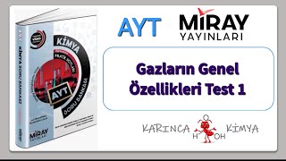 Miray Yayınları AYT Kimya Soru Bankası Gazların Genel Özellikleri Test 1 [upl. by Airdnahs]