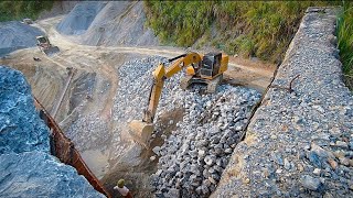 CAT 320 excavator working at the quarry  Construction machine [upl. by Pammy]