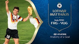 Lothar Matthaus Goal  Germany FR v Yugoslavia  1990 FIFA World Cup [upl. by Emilee]