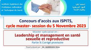 Préparation EAP  corrigé du Master spécialisé en  Leadership et management en SSR 2023 P12 [upl. by Attenyw]