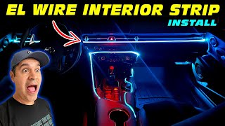 How to Install LED Strip EL WIRE for CAR Interior  ONEUPLIGHTING [upl. by Hitt930]