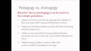 Pedagogy vs Andragogy [upl. by Jaqitsch130]