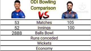 Sandeep lamichhane vs Rashid khan personal Info ODI amp T20I bowling comparison Nepal vs Canada live [upl. by Douty445]