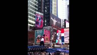 Jeffrey Gluckstein  100 Days Out  Trampoline in Times Square [upl. by Mauer]