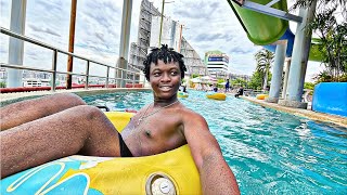 Waterslides at Pororo Aquapark in Bangkok Rooftop Waterpark [upl. by Haletta468]