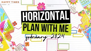 Horizontal Happy Planner® PLAN WITH ME  Sunny Risograph Weekly Planner Spread Idea  February 2024 [upl. by Eninnaj466]