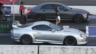 Toyota Supra vs Mercedes AMG  drag race [upl. by Reeva]