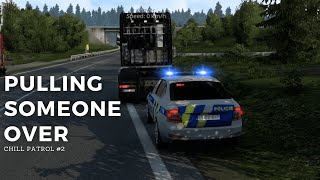 TruckersMP Game Moderator  Pulling Someone Over  Chill Police Patrol 2 [upl. by Nohsyt841]