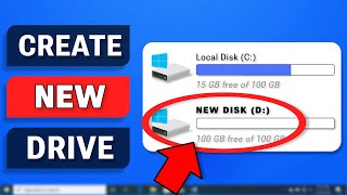 🆕 How to Create Partition  Create New Drive in Windows 10 [upl. by Kenley]