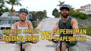 The Cheapest Folding Bike from Amazon vs The Superhuman Shapeshifter Folding eBike [upl. by Asina]