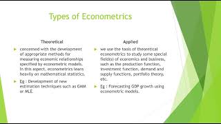 Types of Econometrics [upl. by Gianina]