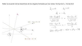 Ecuación de bisectrices de ángulos formados por la intersección de rectas [upl. by Ailak]