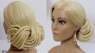 Bridal hairstyle for long medium hair tutorial Wedding updo [upl. by Tallie]