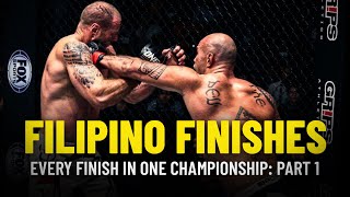 Every Filipino Finish In ONE Championship  Part 1 [upl. by Nidnarb292]