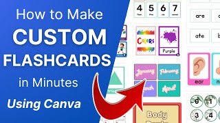 HOWTO Make Custom FLASHCARDS with Pictures in Canva 1000 Templates [upl. by Ahsenit]