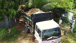 Incredible earthmoving project Landfill in my local village by dozer amp dump trucks [upl. by Enihpled]