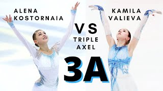 Alena KOSTORNAIA vs Kamila VALIEVA TRIPLE AXEL 3A [upl. by Noled]