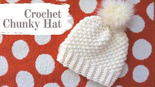 Crochet 1 Hour Chunky Beginner Beanie  Hat Tutorial [upl. by Hattie]