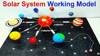 solar system working model making for science project  diy at home  simple and easy  craftpiller [upl. by Wivinia528]