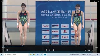 2021 Women’s Diving Synchro 10M Gold Team China Olympic English subtitle 2021年中国女子双人10米台跳水冠军Sports [upl. by Haim]