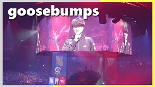 Arena erupts for FAKER Introduction [upl. by Gredel]