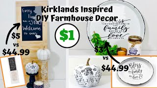 DIY Room Decor HIGH END KIRKLANDS INSPIRED DIY Farmhouse Decor Dollar Tree DIY LOOK FOR LESS Decor [upl. by Klarrisa849]