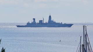 4K  Fregatte Hessen F221  G20 Schutz Lübecker Bucht  Baltic Sea [upl. by Korwin]