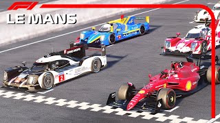 Ferrari F1 2022 vs WEC LMP1 and LMP2  Le Mans 24h Circuit [upl. by Byrdie]