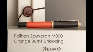 Pelikan M800 Souveran Orange Burnt unboxing [upl. by Haran]