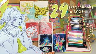 i worked in 24 sketchbooks in 2023 ✷ full sketchbook tour [upl. by Aihsenyt958]