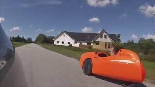 My Strada Velomobile seen from a car [upl. by Haida609]