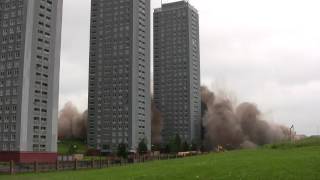 Red Road Flats Demolition Huge Dust Cloud 10062012 Full HD [upl. by Persas]