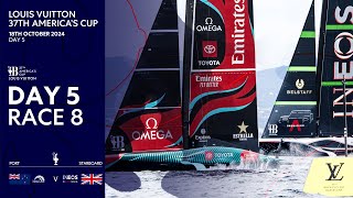 Louis Vuitton 37th Americas Cup Race 8  Emirates Team New Zealand vs INEOS Britannia  Full Replay [upl. by Eisset]