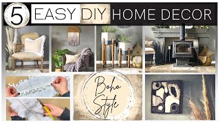 5 Home Decor DIY Ideas Punch Needle Art Macrame Wall Hanging Planter Stand and Boho Pillow [upl. by Nashom]