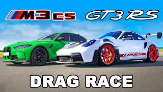 Porsche 911 GT3 RS v BMW M3 CS DRAG RACE [upl. by Assiralc64]