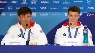 Tom Daley and Noah Williams 10m synchronised SILVER winning press conference 🥈🗼 Paris 2024 Olympics [upl. by Caylor]