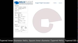 Auger flight design tapered helices blank cut calculation program [upl. by Halihs993]