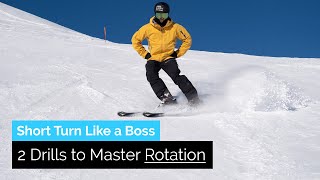 How to Short Turn on Skis 2 Drills to Master Rotation  Drill Bits [upl. by Chellman]