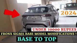 FRONX SIGMA MODIFICATIONS UNDER 30000 RUPEES  MARUTI SUZUKI FRONX 2024  CAR UNDER 10 LAKHS [upl. by Ynalem]